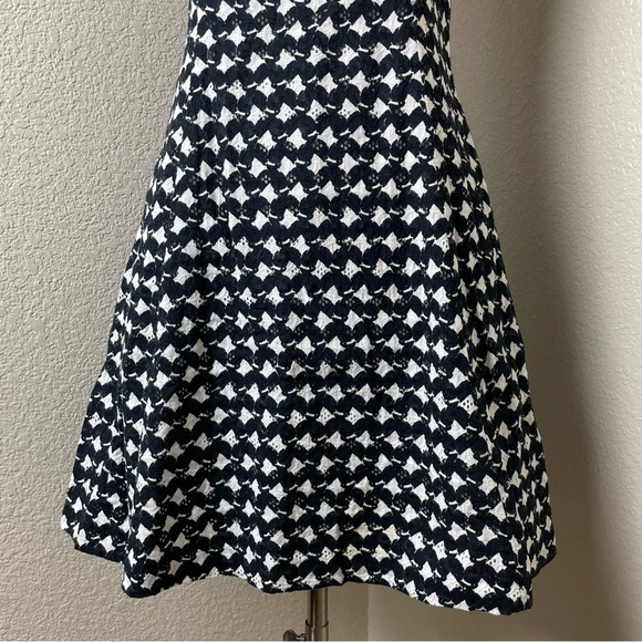 Theory Navy & White Elexis Eyelet A-Line Dress - Picture 5 of 12